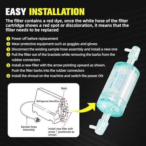Image of 16913 Refrigerant Identifier Filter Compatible with Robinair 16900 /16910 CoolTech ID and CoolTech ID Plus,R-1234yf AC Machines,Micro Particles Samle Gas Filter