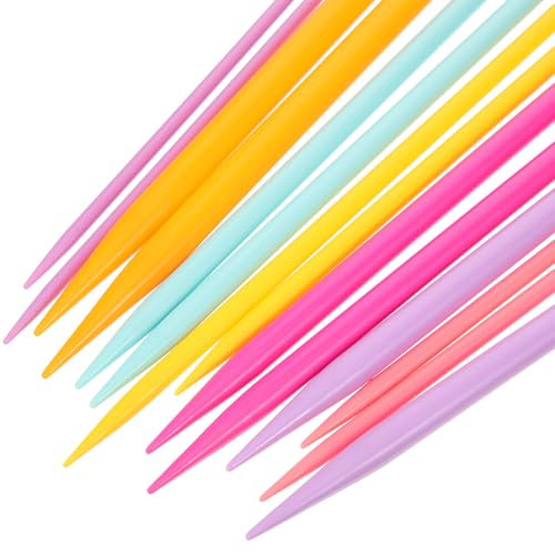 Agujas de tejer de plástico PRETYZOOM de 25 cm para tejer bufandas cómodamente en el sofá 3