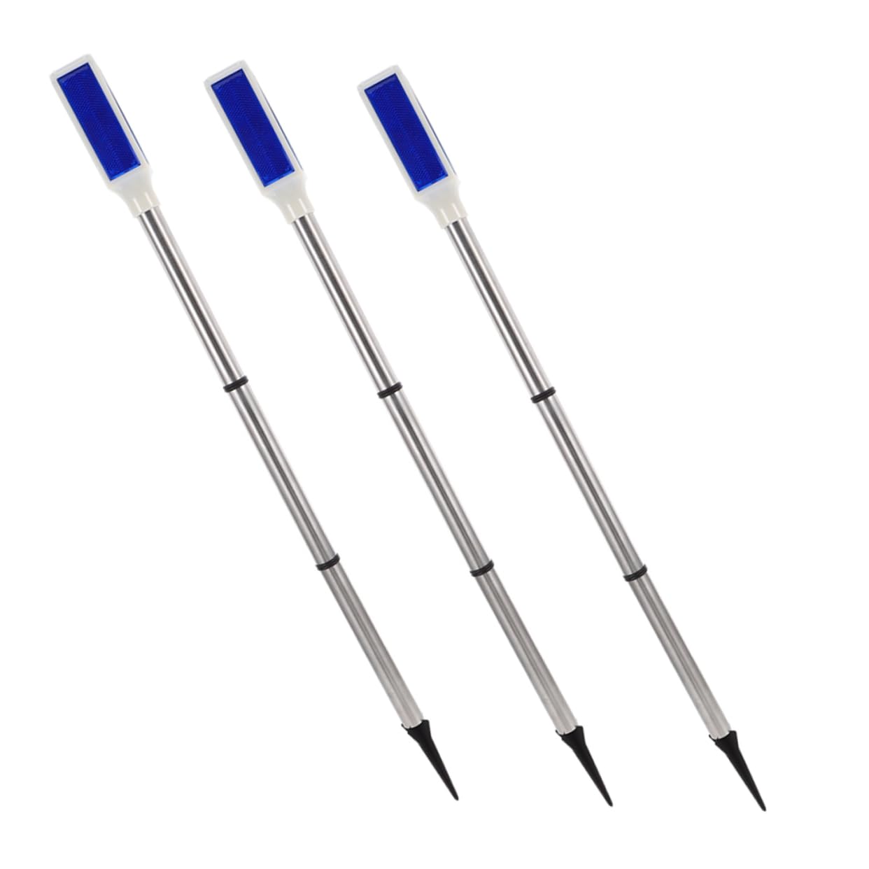 Unomor 3 Pack Weatherproof Solar Driveway Lights Outdoor Led Pathway Markers Flashing Signal Waterproof Energy Efficient