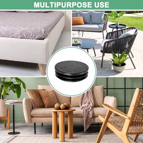 Image of M METERXITY 30 Pack Round Plastic Plug, OD 1.9 inch Furniture Tube Inserts Pipe Hole End Caps for Tubing Post /Glide Insert for Pipe Post /Table Chair Leg /Metal Tubing /Fence [Black]