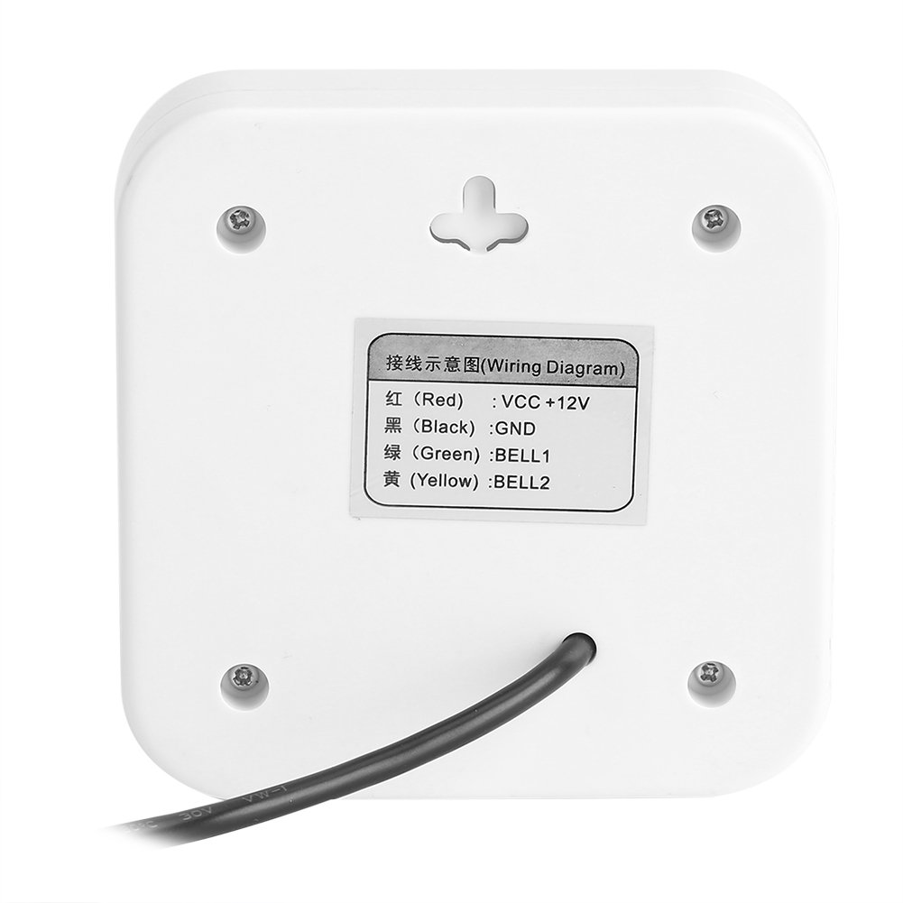 Timbre con cable, timbre de puerta de 12 V CC con alarma de timbre de puerta musical Dingdong, timbre de puerta decorativo moderno para el de control de acceso de la oficina en el hogar