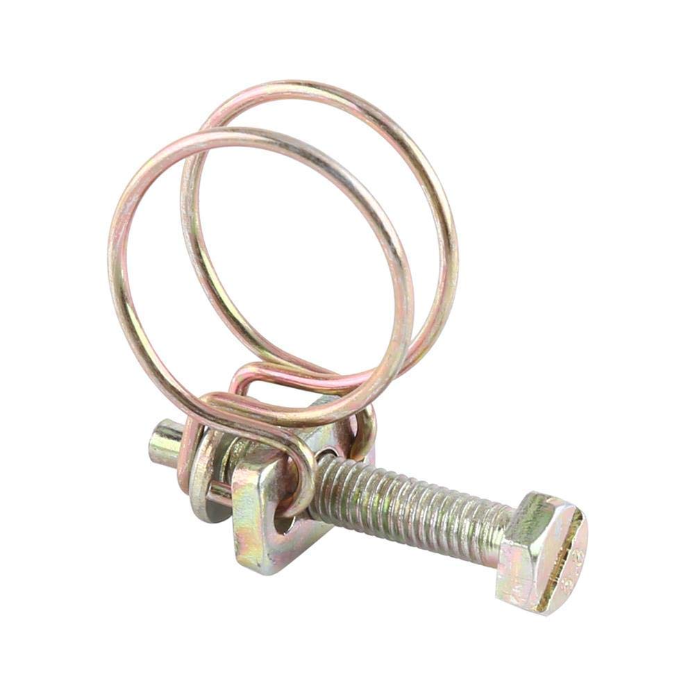 Hilitand 13Mm-16Mm 10 Pcs Double Wire Hose Clips, Adjustable Stainless Steel Hose Clamps, Adjustable Double Wire Water Hose Barb Clamp, Pipe Clip, Hoop Plumbing Fastener(13Mm-16Mm)