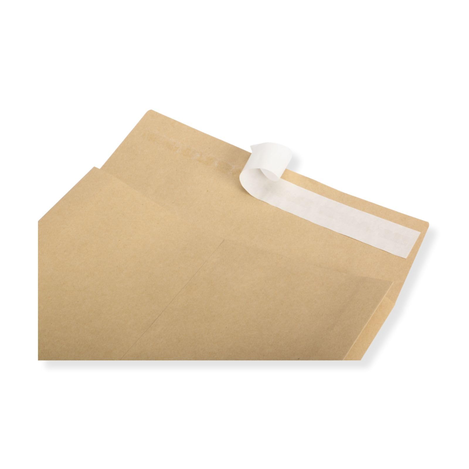 1500 Stück Faltentaschen 250x353x40 mm B4 braun haftklebend ohne Fenster Versandtaschen Umschläge Briefumschläge