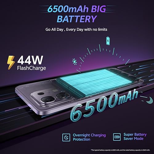 Image of vivo T4x 5G (Pronto Purple, 8GB RAM, 256GB Storage) | 6.72 inch FHD+ 120Hz LCD Display | Dimensity 7300 (4nm) Processor | 50MP+2MP Camera | 6500mAh, 44W FlashCharge | IP64 | Wi-Fi 6, BT 5.4 | IR Blaster