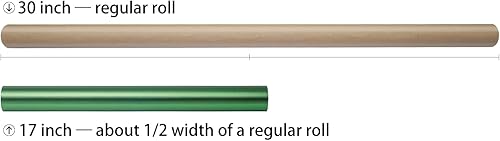 Miniatura 3 de LDGOOAEL Mini rollo pequeño de papel de regalo de Navidad (17 pulgadas x 32.8 pies), verde mate para vacaciones, cumpleaños, bodas, baby shower