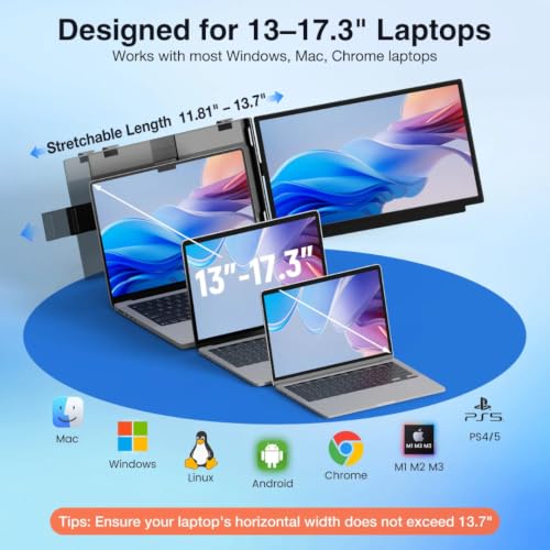 Image of XAVION 15.6 Inch Portable Monitor | IPS Display | Ultra-Slim Foldable Screen Extender | USB Type-C & HDMI | Compatible with Laptop, PC, Mac (DuoView Split)(15.6 inch)