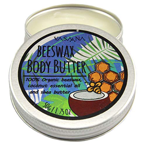 Vasaana Natural Beeswax Coconut Oil and Shea Body Butter for Skin