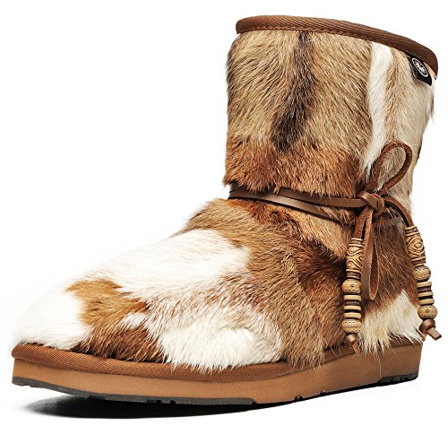Aumu Women's Classic Mini Sheepskin Winter Boot Fur Boot Chestnut Size 8