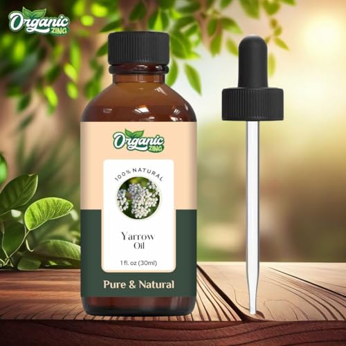 Image of Organic Zing Yarrow Oil 30 ml (1.01 fl oz) - Steam Distilled Blue Aromatic Oil for Soothing Skin Formulations, Diffusion Blends & Natural Skincare