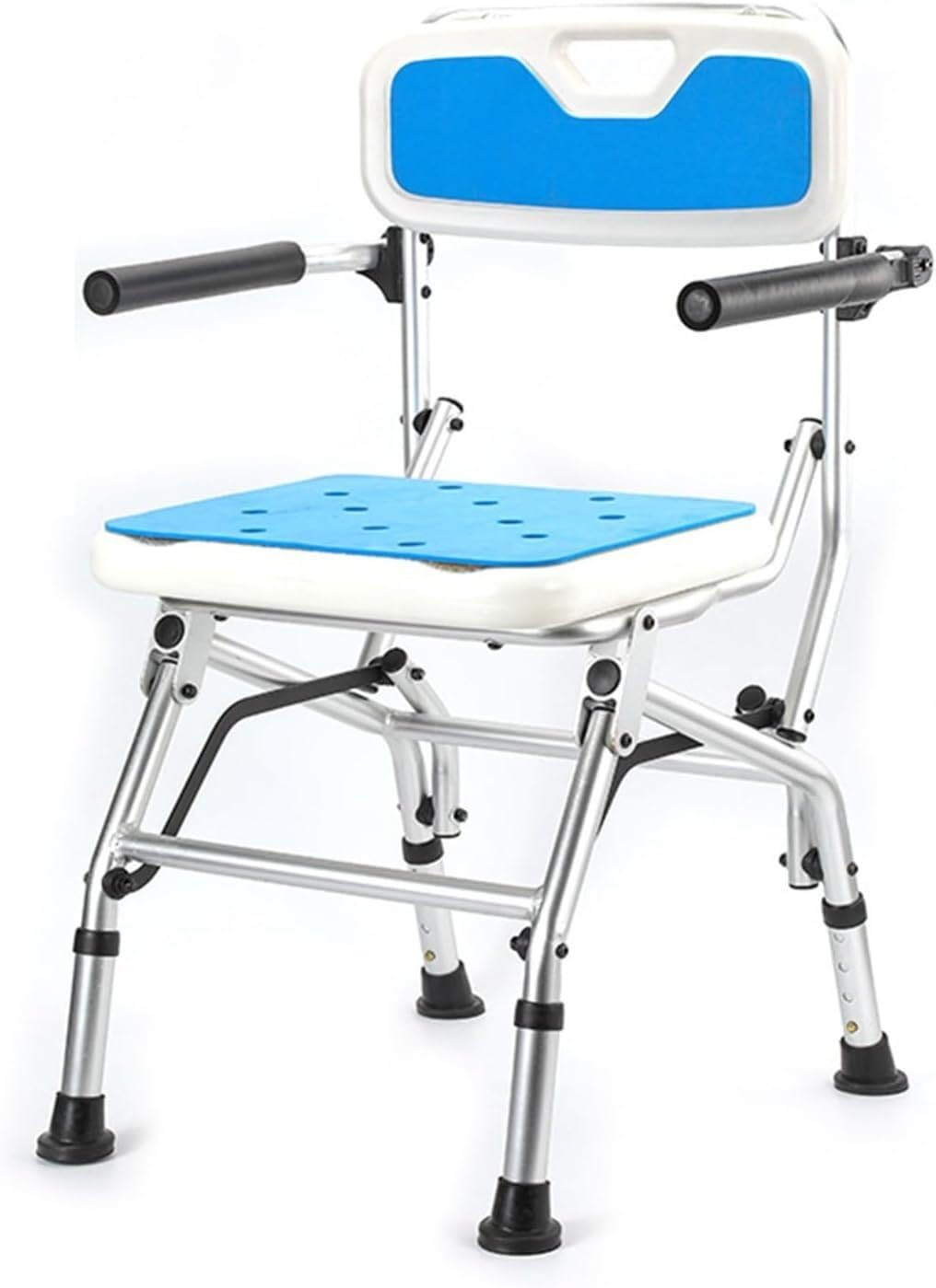 Asiento de Ducha Plegable Silla de baño Plegable con Brazos y Respaldo, for Personas Mayores, discapacitadas, Personas Mayores y Mujeres Embarazadas Silla de Ducha Ajustable en Altura 6(D)