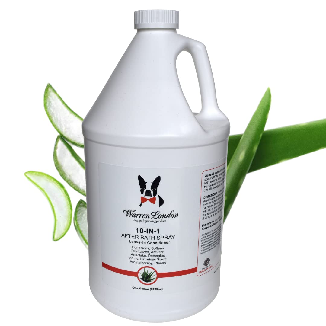 Warren London 10-in-1 After Bath Dog Spray | Dog Leave in Conditioner and Detangler | Pet Grooming Spray with Aloe Vera, Silk Amino Acids and Green