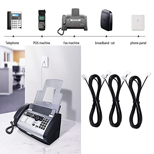image for LanSenSu Telephone landline Extension Cord Cable Cord with Standard RJ