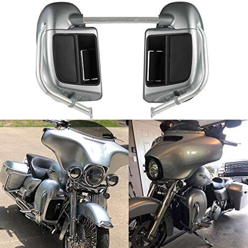 Brilliant Silver Lowers Motorcycle Lower Leg Fairings Glove Box Fit For Harley Touring 2014+ #TOP28