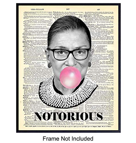 Notorious RBG Wall Art Print on Dictionary Photo - Ready to Frame (8X10)
