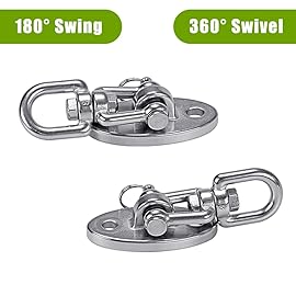 SELEWARE Ceiling Swing Mount Stainless Steel Swing Hangers Free Swivel Swing Hooks for Yoga Swing Indoor Outdoor Swing Set Porch Swing Chair Punching Heavy Bag 2000 lbs Capacity 4 Pack