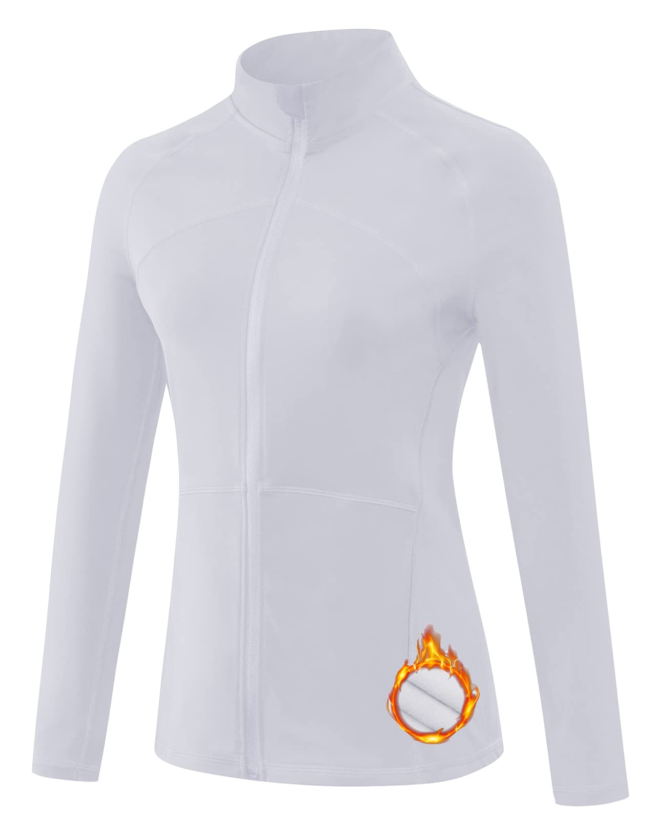 Maglia Termica da Donna a Maniche Lunghe Maglietta da Corsa con Zip Traspirante per Yoga Fitness Jogging Ciclismo