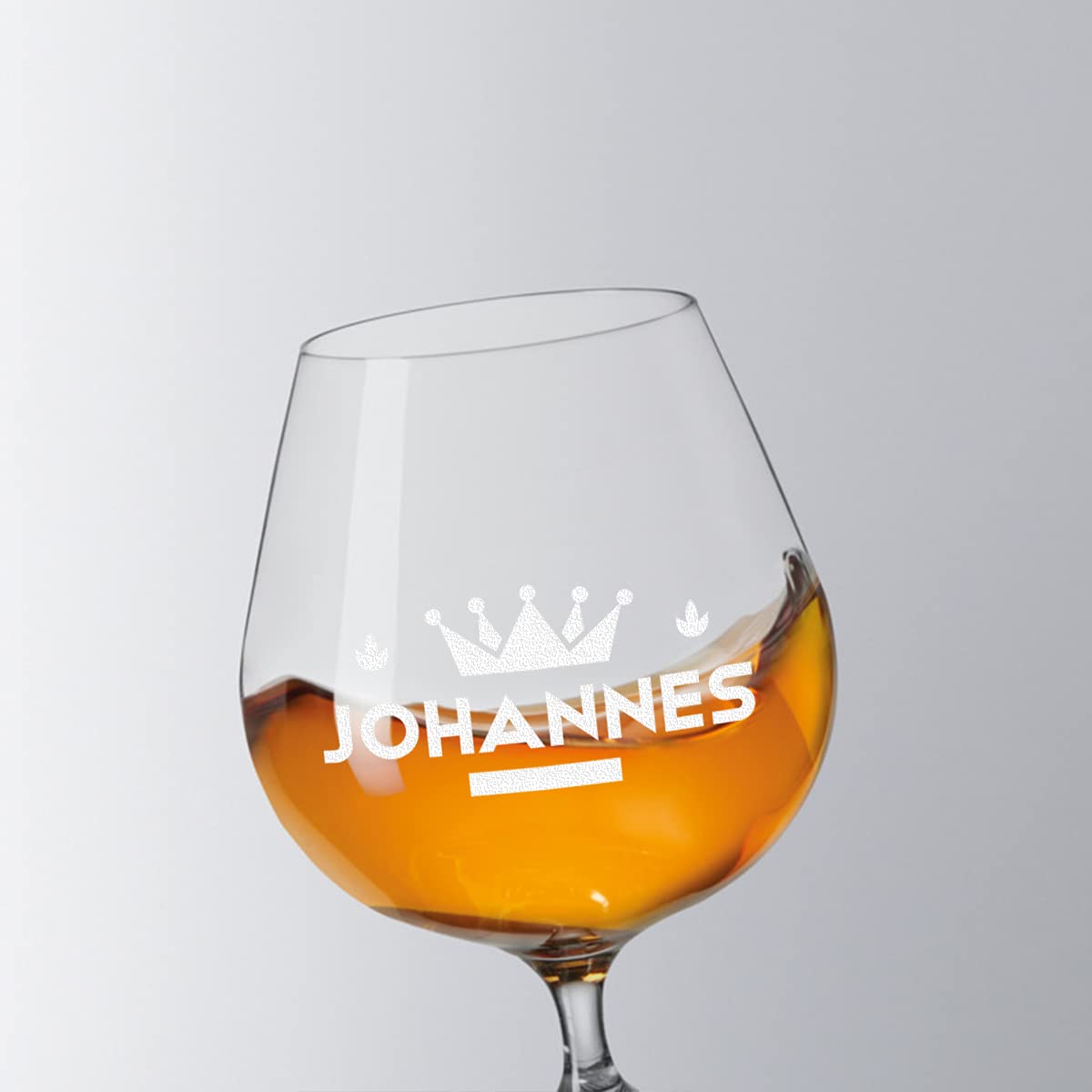 polar-effekt Leonardo Cognacschwenker mit Wunschmotiv graviert - Cognacglas personalisiert spülmaschinengeeignet - Scotch, Whisky, Bourbon - Geburtstagsgeschenk - Motiv Große Krone