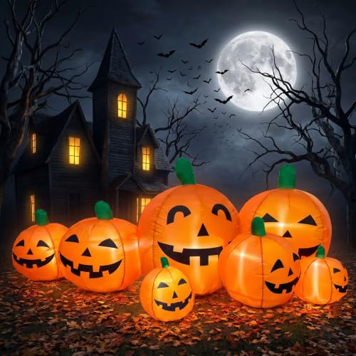 Aptliton 7.5FT Long Halloween Inflatables Pumpkin...