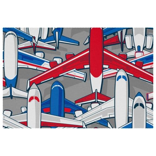 Sets de table antidérapants Crowded Airplanes anti-tache et chaleur pour table - 2