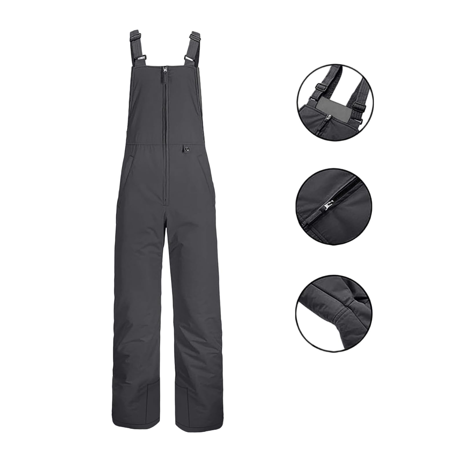 Skihose Damen Wasserdicht Latzhose Warm Skianzug Overall Snowboardhose Baggy Große Größen Schneehose Damen Winter Gefüttert Hosenträger Skioverall Frauen Reißverschluss Outdoor Ski Hosen Latz