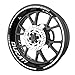 Pack Complet de Stickers Liserets de Jantes pour Moto Ducati qualité Premium (2 Roues) (Blanc)