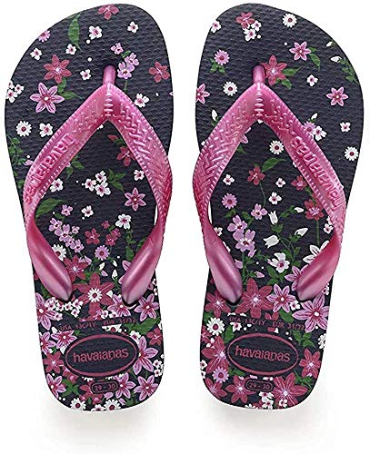 Havaianas Kids Flores, Tongs Mixte Enfant, Multicolore (Navy/Pink 7204), 27/28 EU
