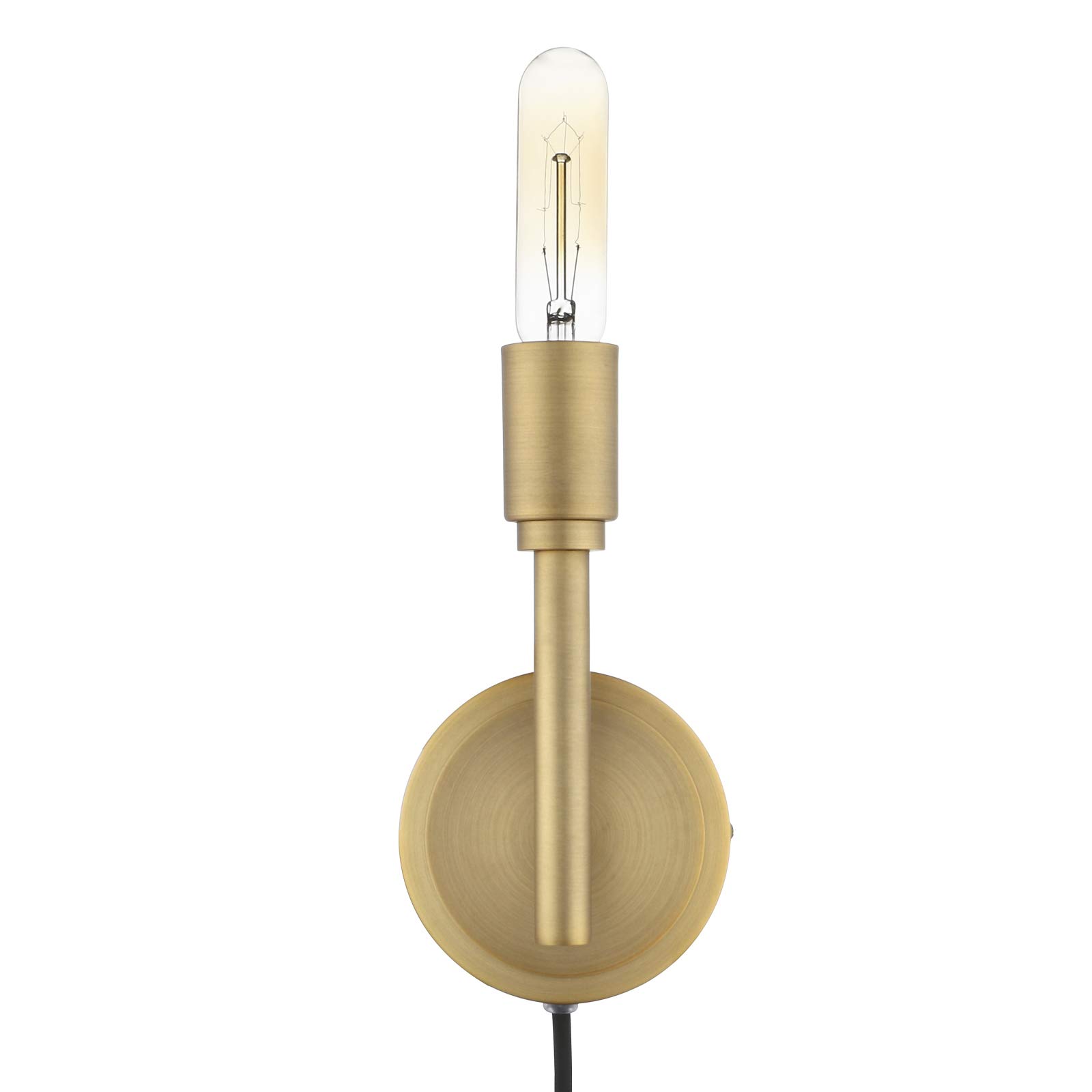 Phansthy Minimalist Industrial Wall Sconces Set of 2, Simplicity Plug in Wall Lamps with Switch for Living Room Bedroom Bedside 2 Pack (Antique Bronze)