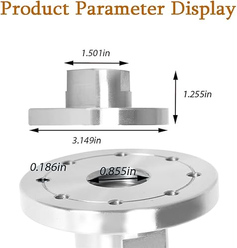 Miniatura 4 de kimllier Placa frontal de torno de acero de 3 pulgadas para torno de madera, apta para husillo de 1 pulgada x 8TPI sin tornillo