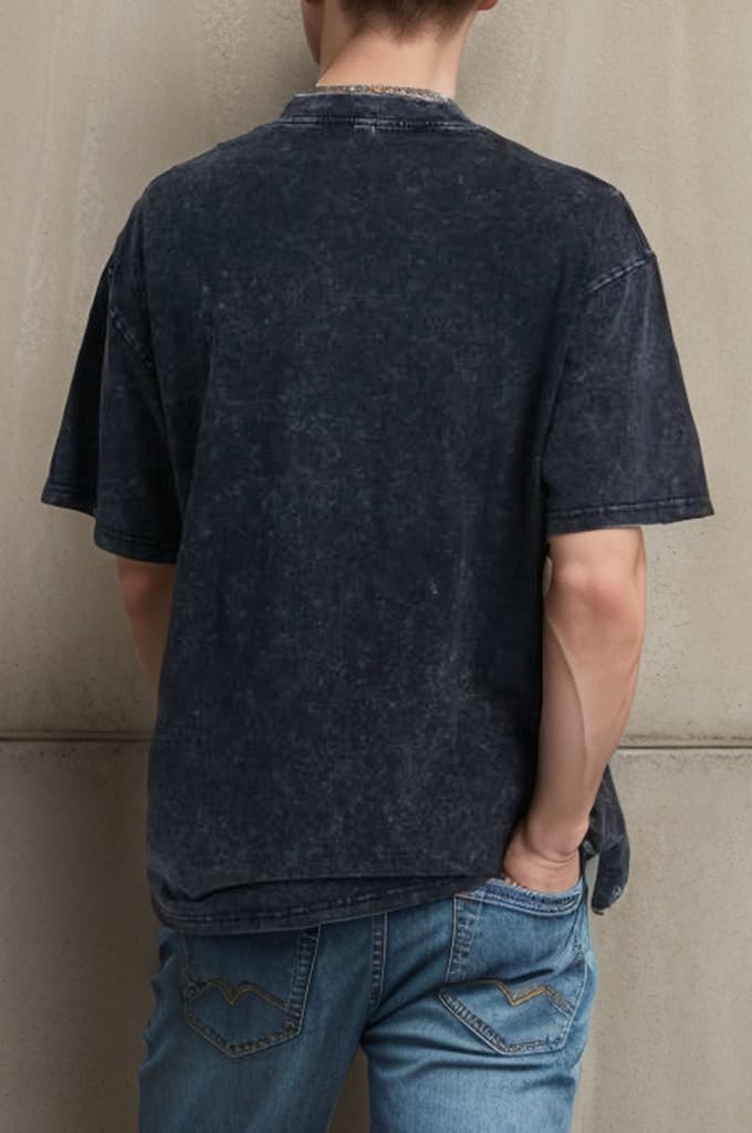 EMMIOL Men's Spider Graphic Grunge T Shirts Crew Neck Loose Fit Tees Solid Streetwear Cotton Tops Vintage Design - Image 6