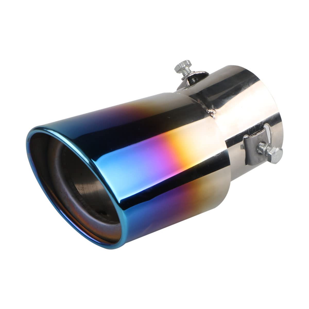 段付マフラーカッター　チタン焼き　左右ダブル出し　エアロ車