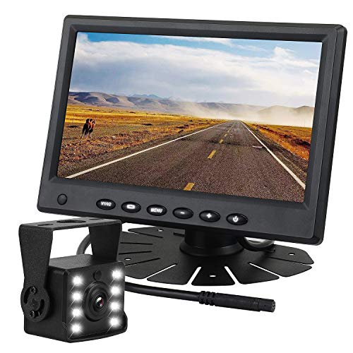 Get Special Price WEIKAILTD Backup Camera Monitor Kit,IP69 Waterproof Rearview Reversing Rear View Camera,7’’ LCD Reversing Monitor Trucks,Trailers,RVs, Adjustable Rear/Front View(7'' Monitor Kit)