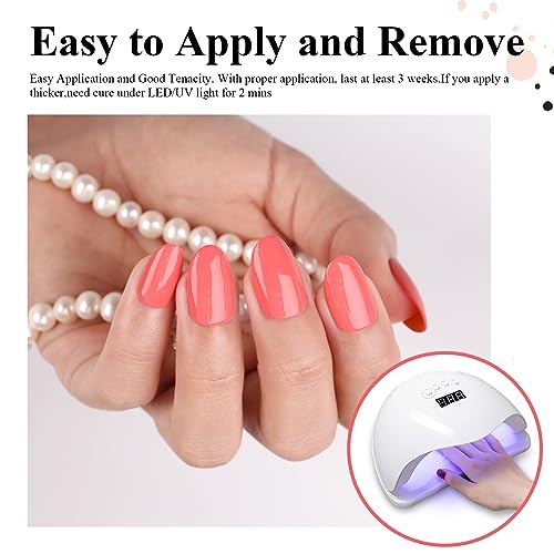 Gel Nail Polish, Coral,Peach Orange,Long Lasting,Chip Resistant Nail Art Manicure Pedicure for Professional, Salon & Home Use, Christmas gift,15ml (Requires Drying Under UV LED Lamp) - Image 4