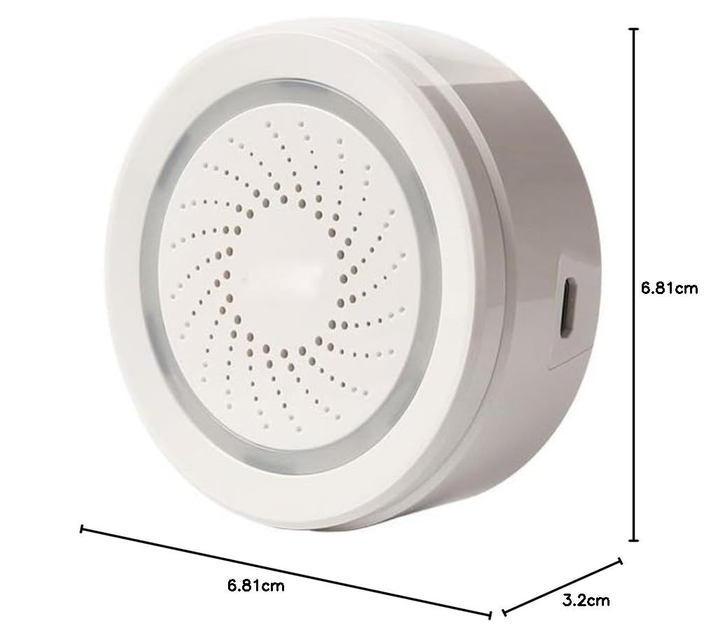 Zigbee Sirenen-Alarm, 3-in-1, intelligenter Temperatur- und Luftfeuchtigkeits-Alarm für Haus, Krankenhaus, Hotel.