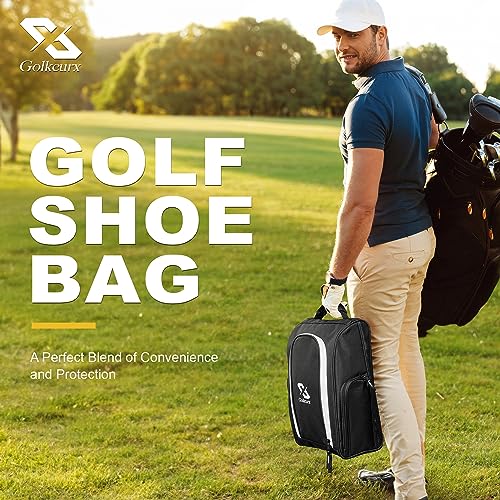 image for Golkcurx Golf Shoe Bag for Travel Zippered Sport Shoe Carrier Bags wit