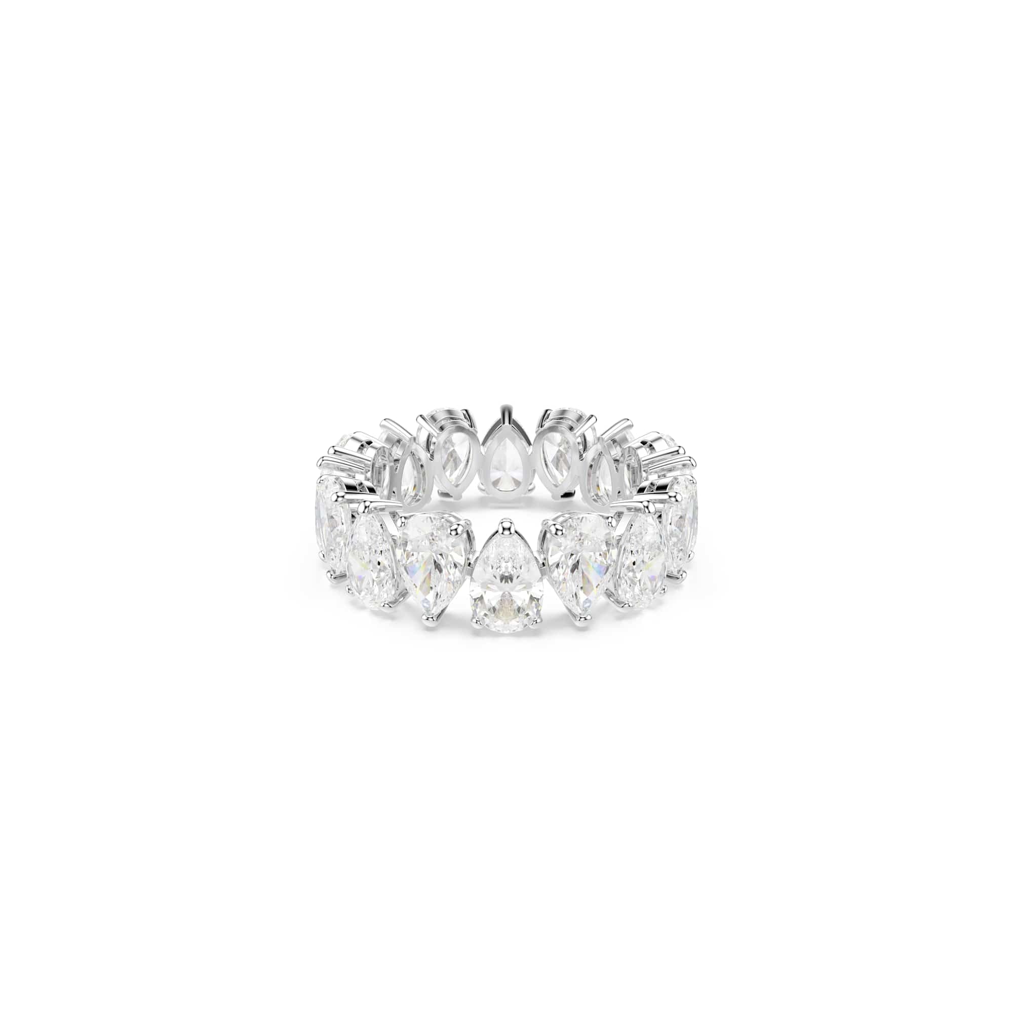 Swarovski Ring Matrix Vittore Ring Tropfenschliff Weiß Silberfarbenes Finish