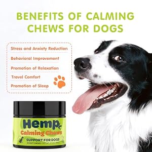 Hemp Calming Chews for Dogs Calming Treats Chews - Anxiety Relief Treats, Separation Anxiety Relief for Dogs Calming Treats Pet Calming Care Chews for Anti Anxiety Dogs, Duck, 30 Counts Hemp Calming Chews for Dogs Calming Treats Chews โ Anxiety Relief Treats, Separation Anxiety Relief for Dogs Calming Treats Pet Calming Care Chews for Anti Anxiety Dogs, Duck, 30 Counts