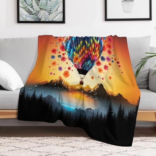 Couverture polaire montgolfière douce et chaude pour lit - 3