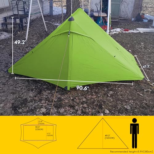 Image of LANSHAN Ultralight Waterproof 1-2 Person Backpacking Tent | Ultralight waterproof nylon, pitch anywhere, for camping & travel.