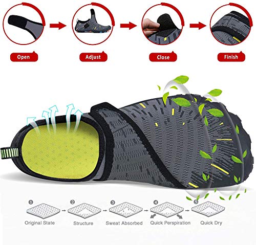 Image of MAYZERO Water Shoes Men Women Swim Surf Shoes Beach Pool Shoes Wide Toe Hiking Aqua Shoes Winter House Slippers