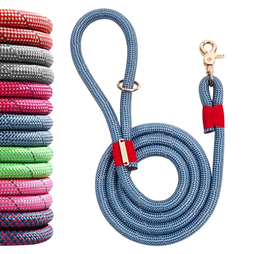 Fnsyxpm Nylon Rope Dog Leash, Blue, 5 FT - 3/5'