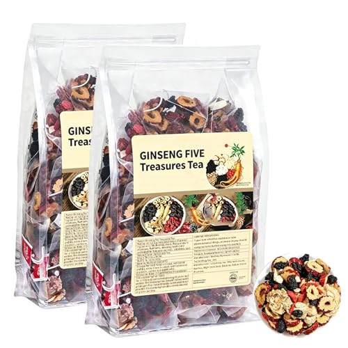 Ginseng Five Treasure Tea, Energy & Daily Balance, for Daily Wellness, Mulberry, Goji Berry, Red Date (2pc)