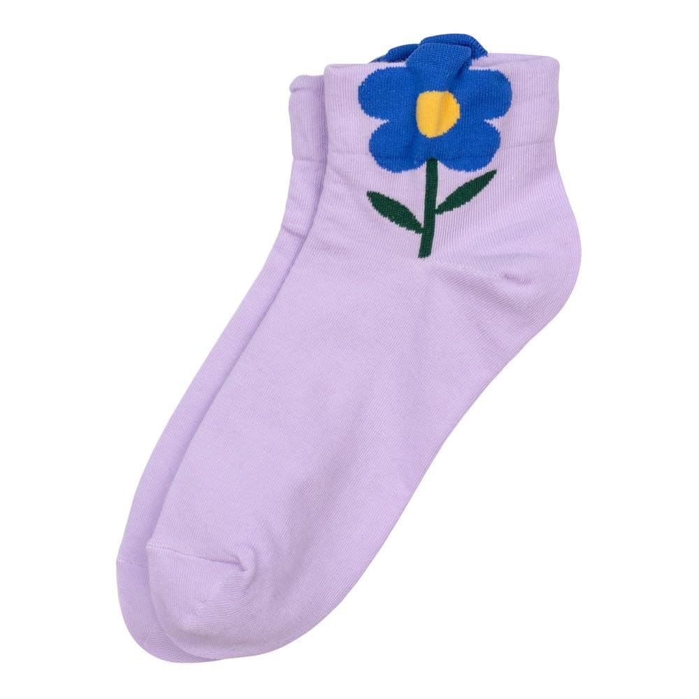 JOE COOL Unisex Cotton Spandex Ankle Socks Big Flower Design