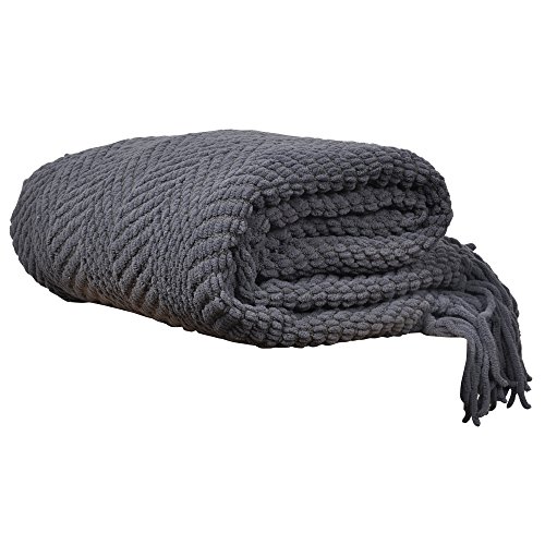 Image of BATTILO HOME Dark Grey Throw Blanket for Couch, 50 inchx60 inch