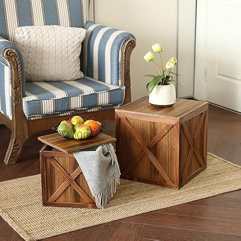 COLLECTIVE HOME Wood Storage Ottoman Cover