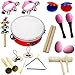Hot New! Lebbeen 11pcs Novelty Kids Roll Drum Musical Instruments Band Kit Children Toy Baby Gift Set