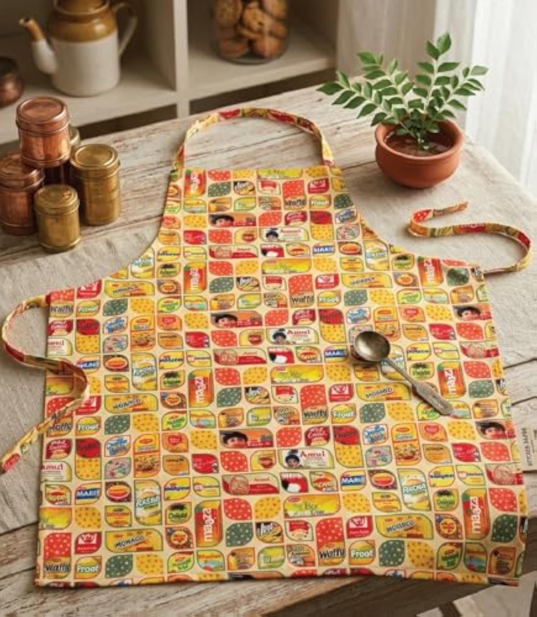 Nostalgia Indian Foods Apron, Cultural Kitchen Wear