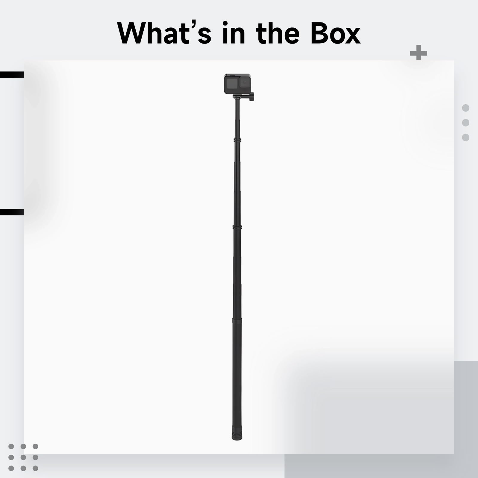 Telesin Carbon Fiber Selfie Stick for, Adjustable Pole with 6 Length Settings, Compatible with, Aluminum Design for Outdoor Action,