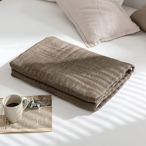 コヨリ(coyoli) 2枚セット 日本製 やわらか ガーゼケット 6重 ハーフ 綿100% 三河木綿 ハーフケット 肌掛け 37463 (ブラウン 2枚)