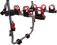 Suporte para bike Transbike para 3 bicicletas Prata tira Vermelha Sedan Hatch