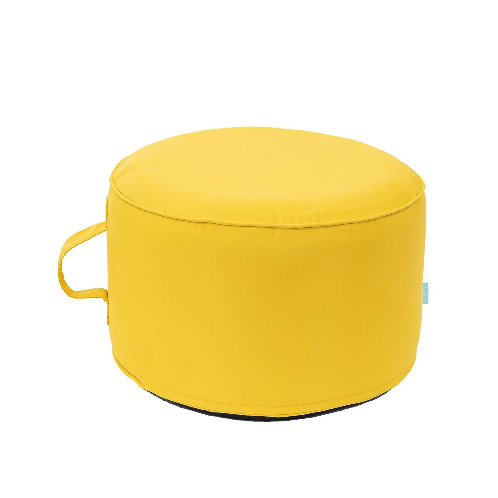 QILLOWAY Inflatable Outdoor Ottoman for Patio, Waterproof Round Pouf, Inflatable Foot Rest, Outdoor Footstool for Poolside, Garden，Camping,Yellow